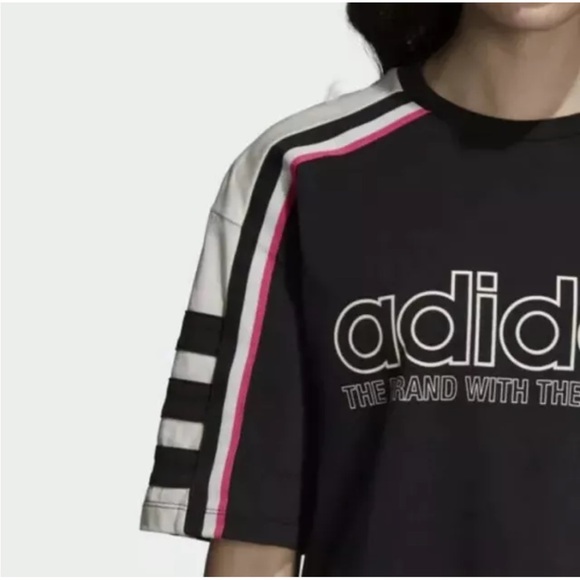 ADIDAS The OG Tee DH4183 Black Ivory Pink Crew Neck Short Sleeve Top $40 VGUC XL - Picture 12 of 15
